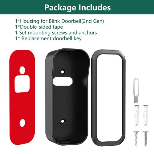 All-new Blink Doorbell Mount,Compatible with Blink Video Doorbell Camera(2nd Gen),No drilling Blink Mount Bracket,Easy to Install for Blink Doorbell Security System(Blink Doorbell Not Included),Black
