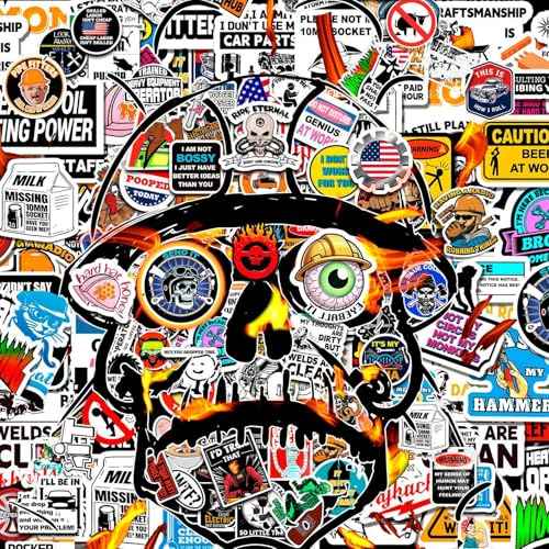 Hard Hat Stickers, 233 PCS Funny Stickers for Adults - Waterproof for Tool Box, Water Bottle, Construction Hat, Helmet ? Blue Collar Sticker for Men, Welder, Electrician