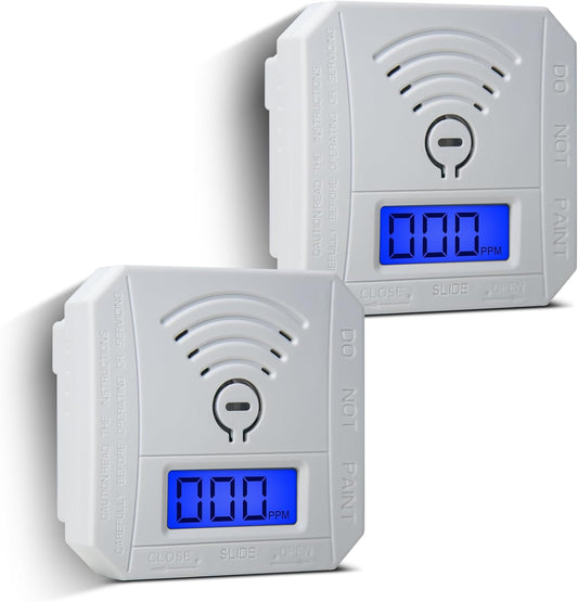TALLPOWER Carbon Monoxide Detector,CO Gas Monitor Alarm,CO Sensor with LCD Digital Display and Sound Warning,CO Alarm with Sensitive CO Sensor,Battery Powered,for Home,Bedroom,Warehouse (1 Pack)