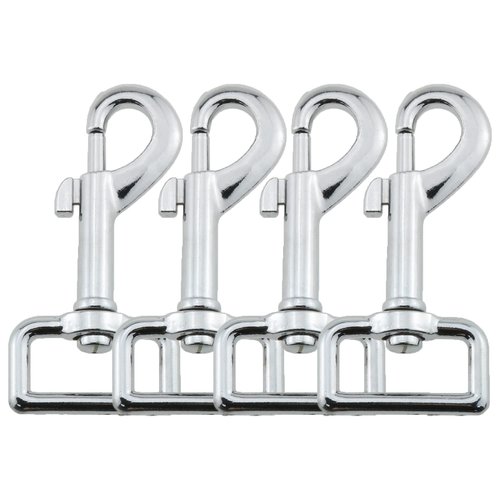 Heyous 4PCS 1" Heavy Duty Chrome Swivel Snap Hooks Trigger Snaps Dog Leash Hook Key Chain Swivel Eye Bolt Snap Hooks Trigger Clip for Linking Pet Leash Collar, Pet Harness, Purse Straps,