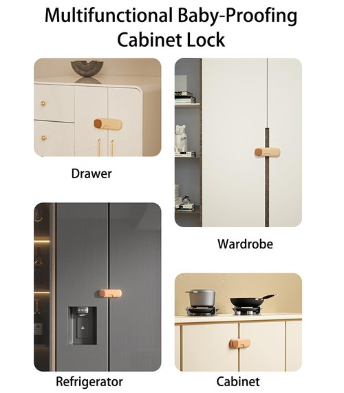 Xylionme 4 Pack Baby Proofing Cabinet Locks-Child Safety Lock, Refrigerator Drawers Lock with Strong Adhesive Tape, Kitchen System Keep Baby's Fingers Safe. (4 PCS)