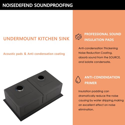 30 Inch Black Undermount Kitchen Sink Double Bowl Workstation -BWXIAOC 30x19 Under Mount Sink 16 Gauge Black Stainless Steel 10 Inch Deep with Accessories
