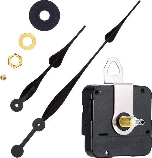 Hicarer High Torque Quartz Long Shaft Clock Mechanism Replacement with 12 Inch Long Spade Hands Clock Movement Replacement Motor for DIY