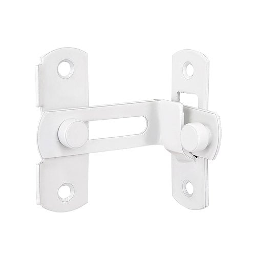 INIRET 2 Packs Flip Door Sliding Latches，White 90 Degree Stainless Steel Bar Gate Latches Safety Door Lock,Sliding Door Antique Lock Gate Latches Wine Cabinet Carbon Steel Closet Door Latches