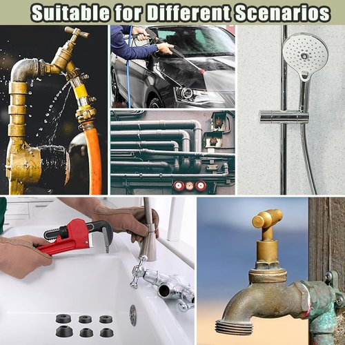 48PCS Outdoor Faucet Repair kit Water Hose Gasket Rings Faucet Washer Kit with Flat and Beveled Washers and Brass Screws for Faucet Hose Spigot Plumbing Seal Repair Universal Rubber Washers (48Pcs)