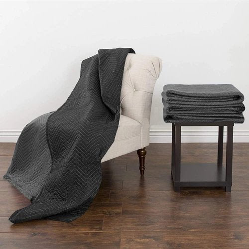 JourneyO 6 Padded Moving & Packing Blankets Heavy Duty - 80" x 72" Moving Blankets - Shipping Furniture Pads for Moving and Storage