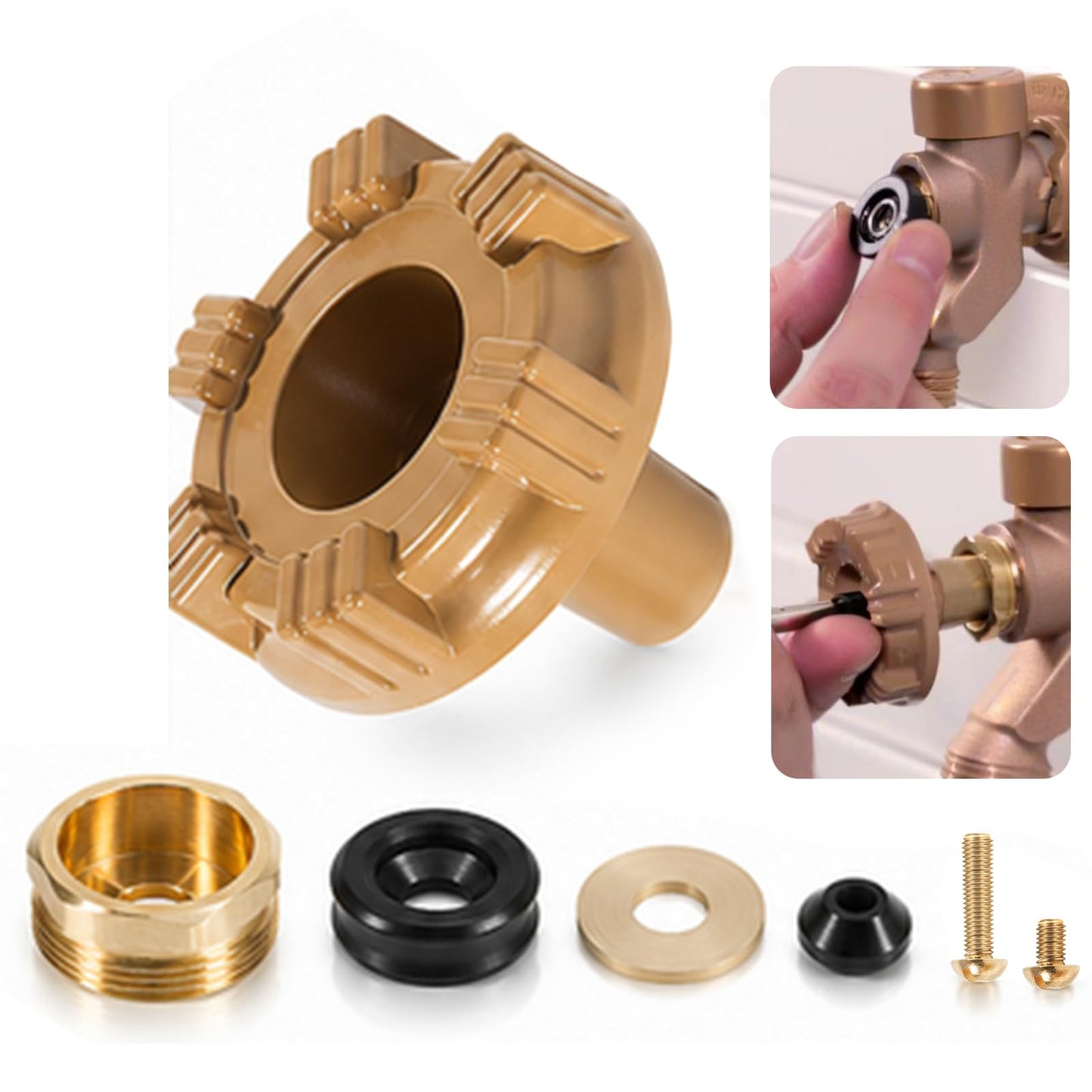 RK-14MH Faucet Repair Kit with Metal Handle Compatible with Woodford Outdoor Faucet Model 14 & 18 - Leak-Proof Replacement Set -Fits Hose Bib, Spigot, Wall Hydrant, Garden Valve Repairs - Leak Fix Set