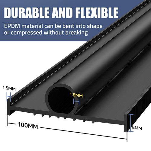 Jin&Bao Garage Door Bottom Weather Stripping Rubber Seal with T-Ends 5/16" - Protect Your Garage from Weather, Insects, and Dust with Premium Garage Door Draft Stopper（16FT, Black）