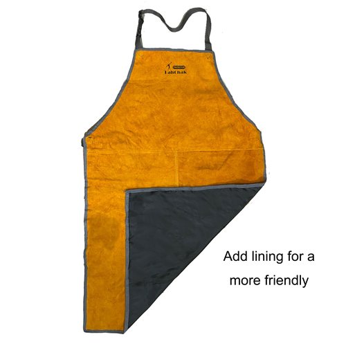 Leather Work Shop Apron with Pocket, Buckle straps, Heat & Flame-Resistant Heavy-Duty Welding Apron