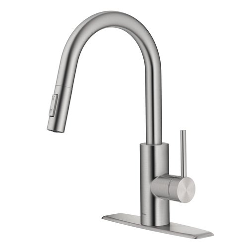 Kraus Oletto Spot Free Stainless Steel Dual Function Kitchen Faucets with Pull Down Sprayer, KPF-2620SFS