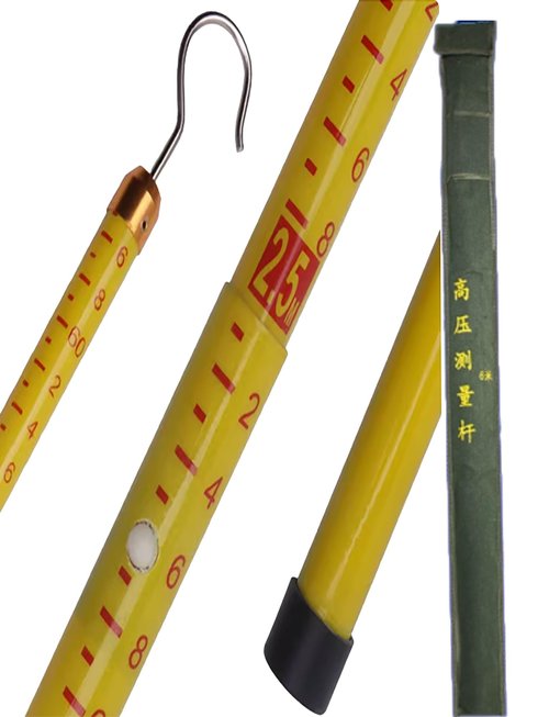 Electrician Height Measuring Rod Telescopic for Power Line and Telecom Tower Measurement，High-Voltage Measuring Rods with Portable Bag(Red,1200cm/39.4ft)