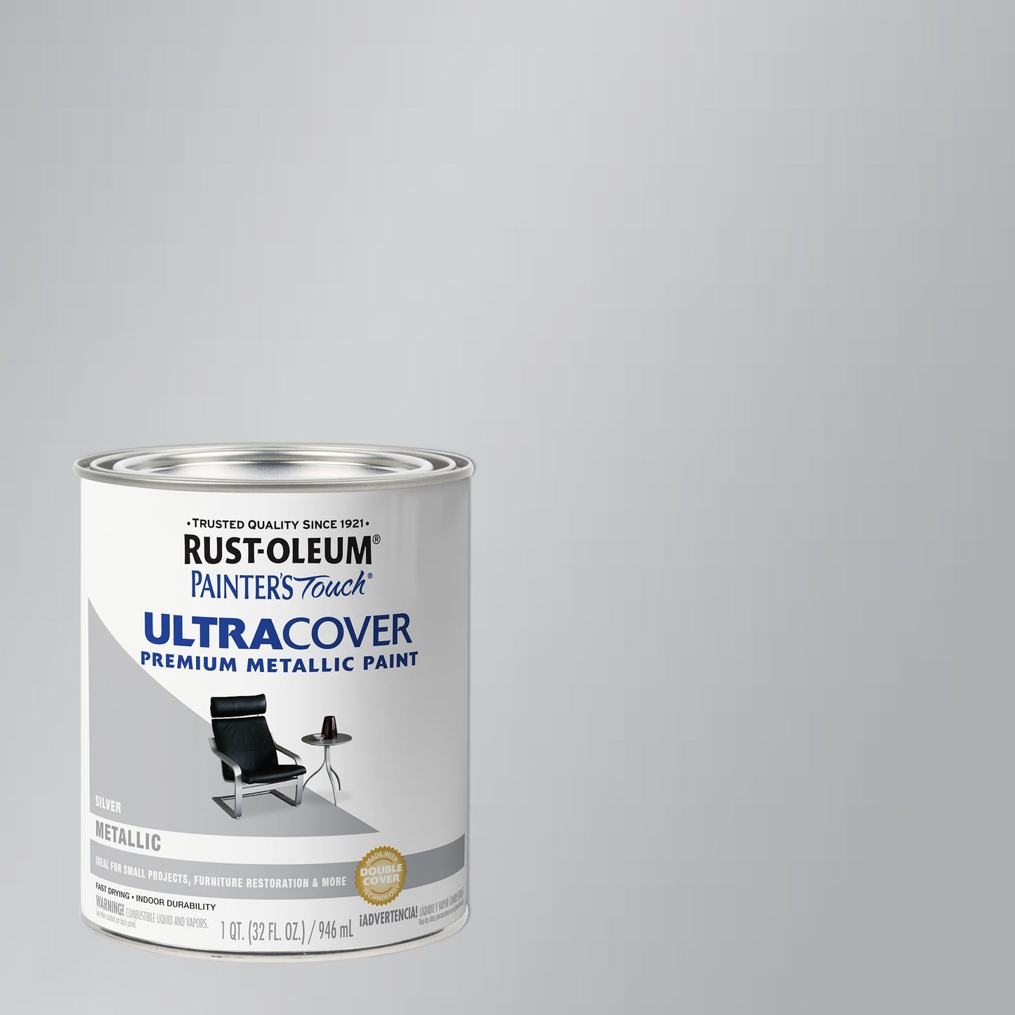 Rust-Oleum 254100 Painter's Touch Metallic Paint, Quart, Metallic Silver, Pack of 1