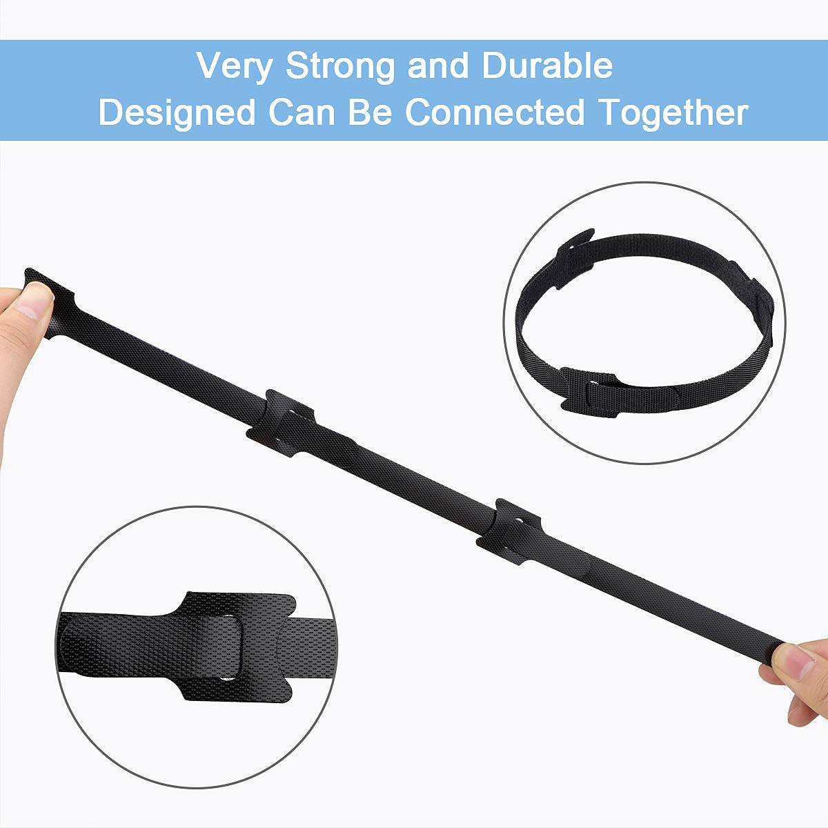 Nettbe 60 PCS 6 Inches Reusable Cable Ties, Adjustable Cord Straps Wire Organizer Cord Wrap and Hook Loop Cable Management