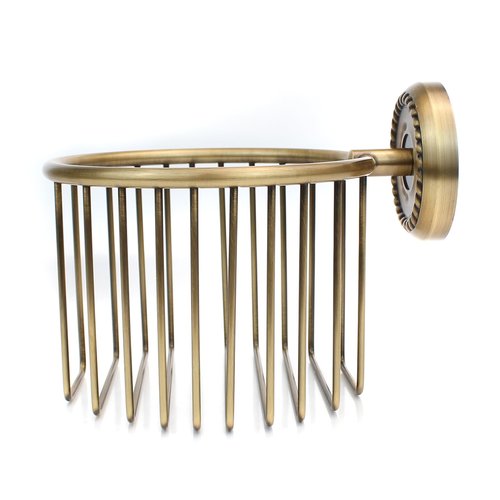Vintage Toilet Paper Holder Wall Mount,Antique Brass Toilet Paper Holder,Roll Tissue Wire Basket Bathroom