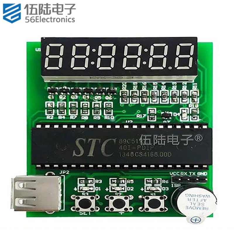 New 2024 Digital Clock Control System 51 Single-Chip Microcomputer Digital Watch Electronic Production DIY Electronic Kits Clock Accessories