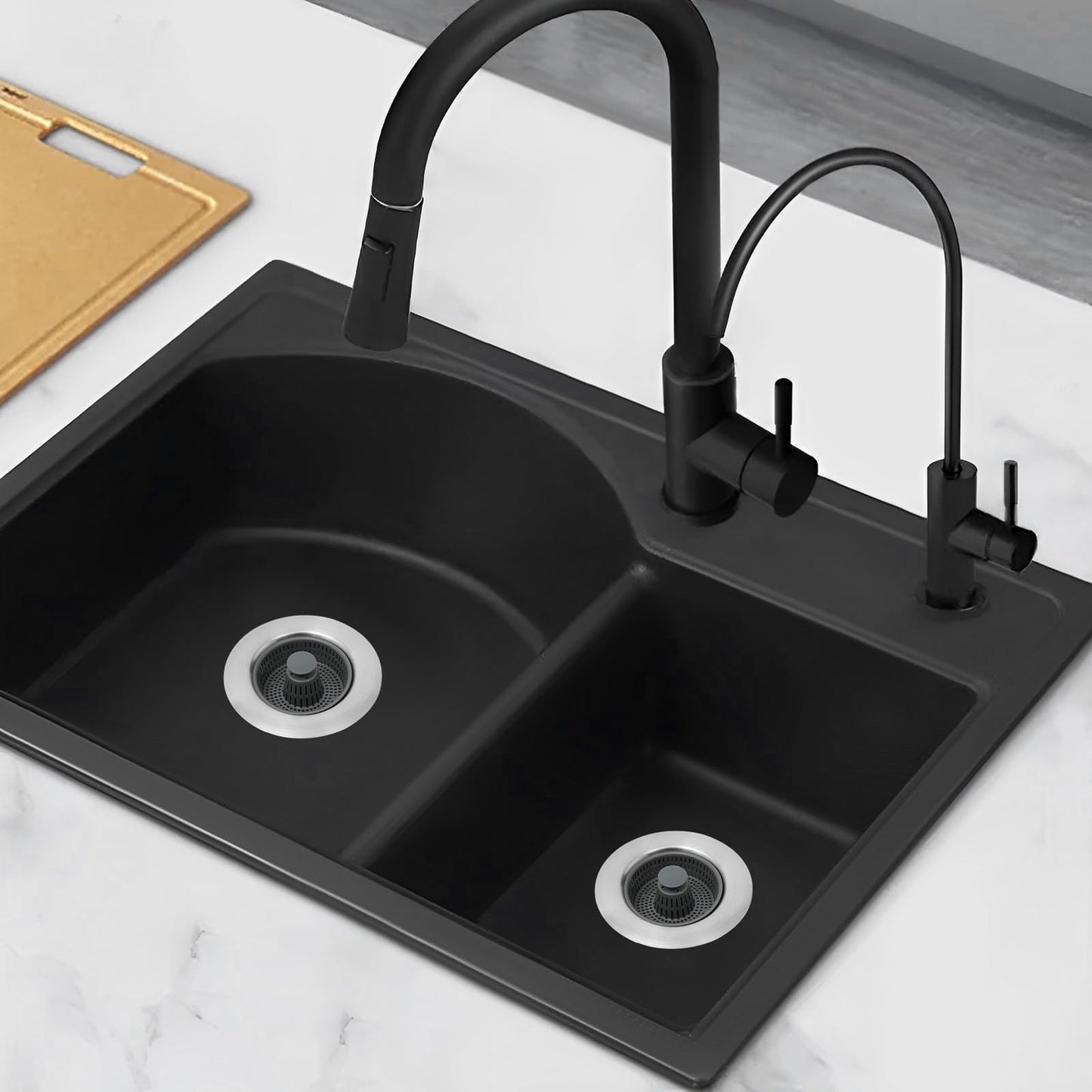 Stainless Steel Sink Strainers Silver W/Pop-Up Core Kitchen Sink Drain Strainer