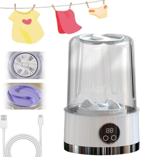 Underwear Washer, 2025 Upgraded Mini Washing Machine, Wireless Portable Laundry Cup, Portable Washing Cup, Underwear Washer, Smart Laundry Cups For Bra Socks & Baby Clothes (White)