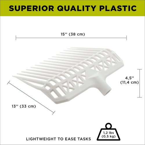 SUEVIA - Pro Manure Fork Head Without Handle - Ultra Strong and Stable - Teeth Length: 7 3/4'' - Premium Pitchfork Replacement Head - White (2 Units)