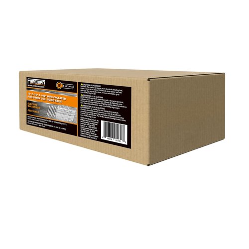 Freeman SNRSG92-25WC 15 Degree 2-1/2" Wire Collated Galvanized Ring Shank Coil Siding Nails (3600 count)