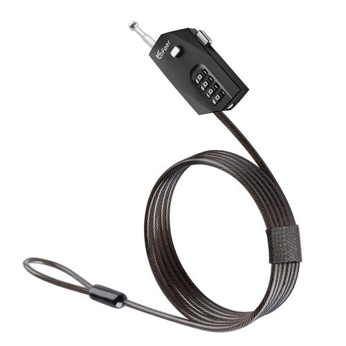 Tofeer Adjustable Combination Cable Lock - 6.5ft Steel Cord for Trail Camera, Kayak, Luggage, Suitcase, Helmet - Zinc Alloy, 10,000 Codes, Easy to Use