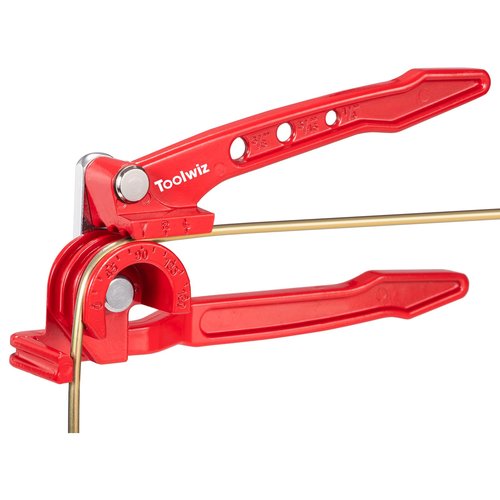 Toolwiz Pipe Bender 3-in-1 Manual Tube Bender for 1/4'' 5/16'' 3/8'' Tubing 0-180 Degrees Heavy Duty Brake Line Bending Tool for Copper Brass and Aluminum Pipes