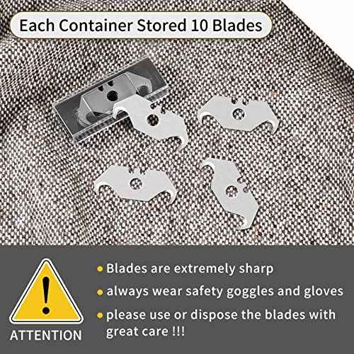 Vickay 30 Pack Utility Knife Hook Blades, SK5 Steel Heavy Duty Box Cutter Replacement Blades with Plastic Case, Standard Size Razor Blades for Most Standard Utility Knives