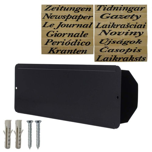 Rottner Newspaper Roll Pescara-Black Gray-"Newspaper" Sticker-Mounting Material Included-Wall Mounting