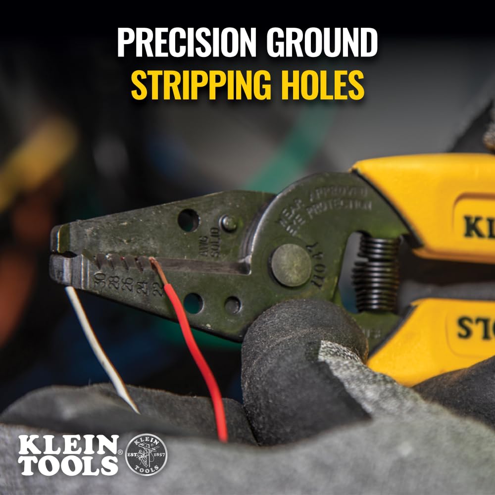 Klein Tools 11047 Wire Stripper / Cutter, Made in USA, Compact, Lightweight, Hardened Steel, Precision Ground, for Stranded and Solid Wires