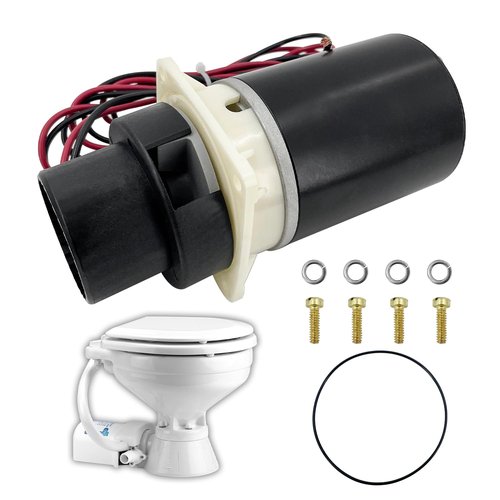 37072-0092 Quiet Flush Marine Toilet Pump Kit compatible with Jabsco Quiet Flush Toilets series 37045 37245 37055 37255 37075 37275 12V Toilet Pump Macerator Motor Sub Assembly Kit