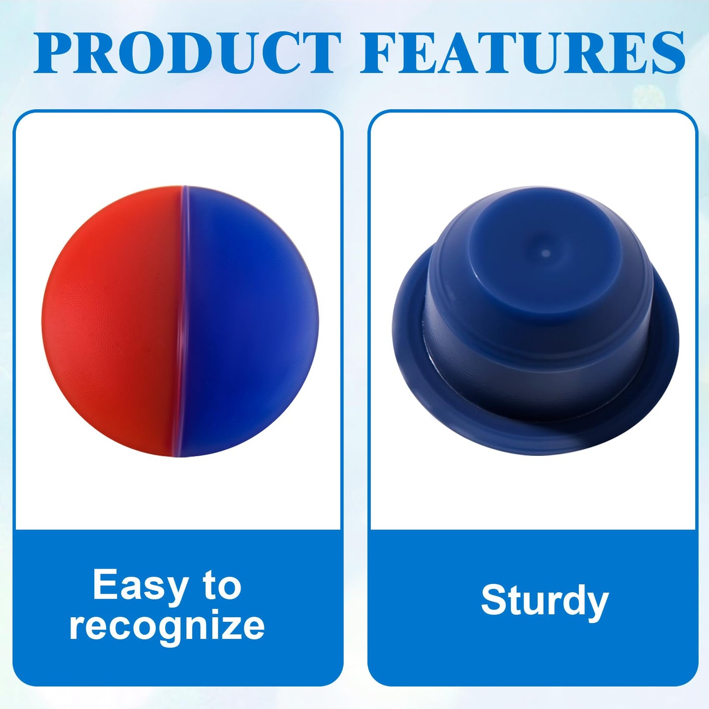 BEIQIYA 12pcs Red & Blue Hot and Cold Faucet Buttons, Faucet Index Buttons for 6.7-7mm Holes, 0.34 Inch Diameter Teperature Sign Replacement Caps for Bathroom Kitchen Shower