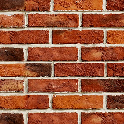 practicalWs Red Brick Wallpaper Peel and Stick 17.7in x 118.1in Brick Wrapping Paper Self Adhesive Faux Stone Removable Wall Paper for Christmas Halloween Fireplace Bedroom Bathroom Decoration
