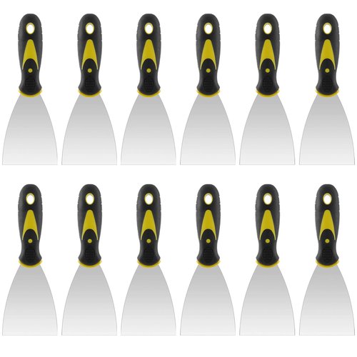 ZEONHAK 12 PCS 3 Inches Putty Knife, Heavy Duty Putty Knife Scraper, Spackle Knife for Drywall Finishing, Plaster Scraping, Patching and Painting, Decals, and Wallpaper