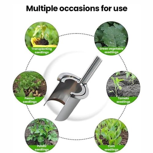 hcaklozgshi Bulb Planter Tool,Depth Mark Bulb Planter,Stainless Steel Bulb Planter Digger,Transplanter for Tulip Daffodils,Garden Accsesorie