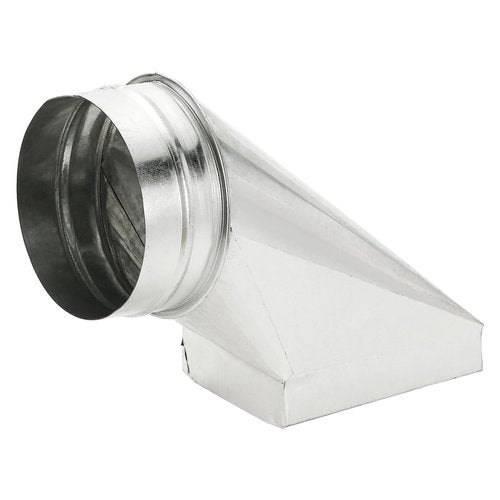 PATIKIL 6" x 4" x 5" 90 Degree Register Boot, Galvanized Steel Transition Rectangular to 5" Round Duct Transition Fitting for Connecting Floor Register Grille HVAC Duct Fittings