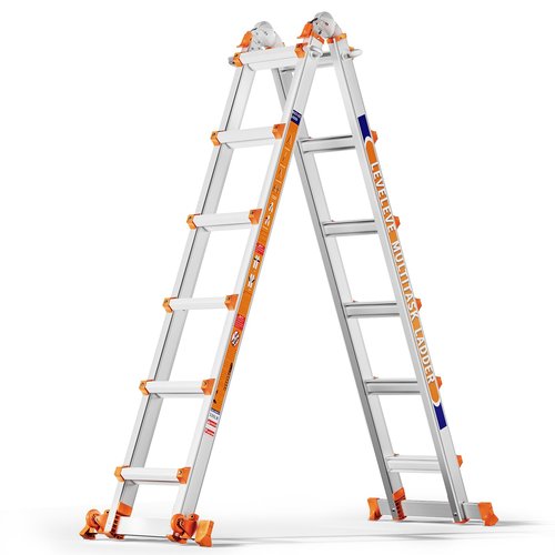 LEVELEVE Telescoping A Frame Ladder, 22FT Multi Position Ladder with Stabilizer Bar & Wheels,330 lbs Security Load for Stairs Home Indoor Outdoor Roof