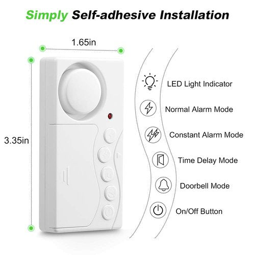 WSDCAM Freezer Door Alarm with Adjustable Delay - 3/15/30/60 Seconds, Refrigerator Alarm, Loud 108 dB