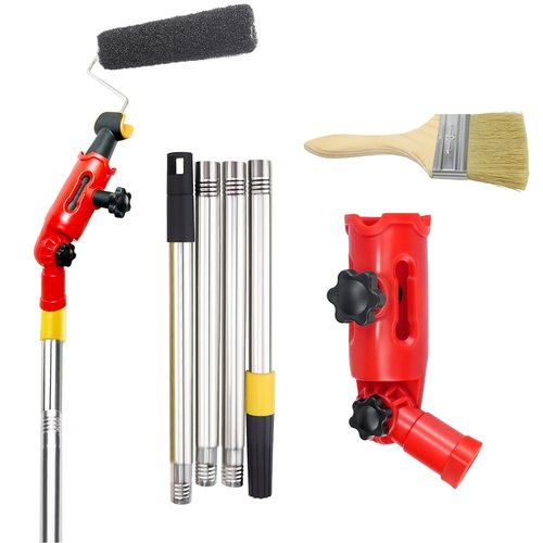 BSFRNF 43" Multi-Angle Paint Brush Extender, Extension Pole Attachments with Rotating Head for Paint Rollers, Great for High Ceiling, Walls, Corners, Edges (43 Inch)