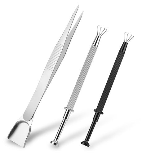 3Pcs Grabber Tool Holder Set Jeweler's Pick Up Sprinkle Pen Jewelry Tweezers 4 Claw Piercing Ball with Prongs Diamond Claw Precision Stainless Steel For Tiny Objects IC Chip Electronic Components