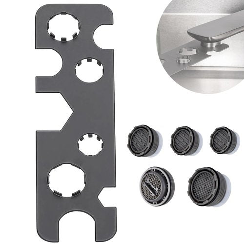 9 In 1 Faucet Aerator Removal Tool, Metal Aerator Key for Hidden Threaded TJ, TT, JR, STD and Cut Side with Housing M16 M18 M20 M22 M24