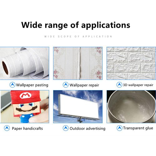 2Pcs Wallpaper Repair Adhesive, Clear Wallpaper Paste Kitfor Fixing Tears, Seams & Edges, Extra-Strong Glue for Seam Repair, Easy-Spread Wallpaper Glue, Strong Adhesion for Vinyl Wallpaper