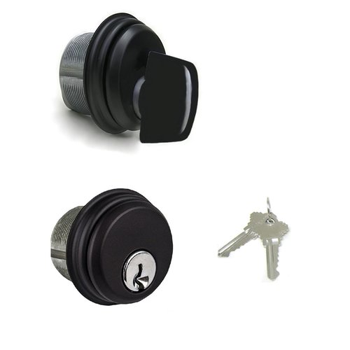 Commercial Door Lock with Deadbolt ，Storefront Door Mortise Lock，Swing Deadbolt & Cylinder Combo,Replacement Parts Mortise Cylinder with SC Keyway，Black