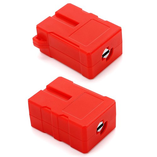 Frcctre 4 Pack Electrical Cord Plug Lockout Device for Electrical Cord, Plug Locking Safety Lock Electrical Shutdown Service Fits U.S Standard 2 and 3 Pronged Plugs-2 Keys Per Lock