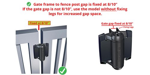 D&D Technologies TCHD1AL2S3BTS TruClose Heavy Duty Gate Hinges, for Self Closing Metal Gates up to 154 Pounds, with Alignment Legs, for Square Gate Frame and Post, Black, 2 Count