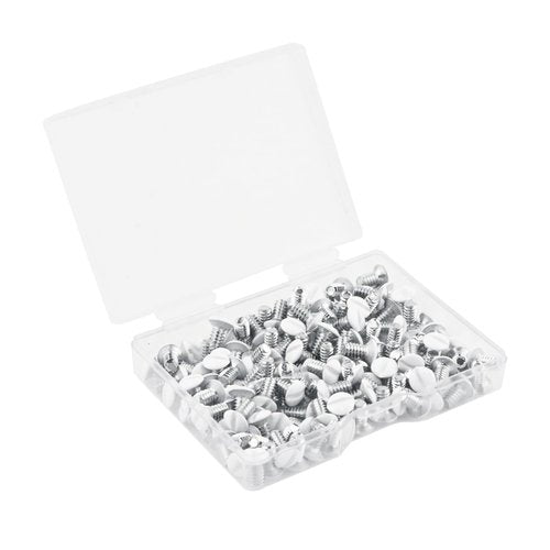 HANLATO 140 Pcs Wall Plate Screws 5/16 inch Long 6-32 Thread White Wall Plate Screws Outlet Cover Screws Switch Plate Screws Light Plate Screws Metal Panels Screws for Wall Light Switch Panels