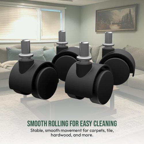 Replacement 4-Pack Castor Wheels for Bissell Little Green HydroSteam Carpet Cleaners - Fits Models # 3618, 3605, 3532