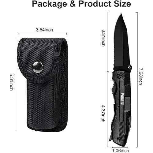 Gift for Dad/Men/Kids, Multitool Pocket Knife with Switch Blades, Can Opener, Wire Cutter, Plier Screwdrivers, Fishing Knife for Camping Hunting