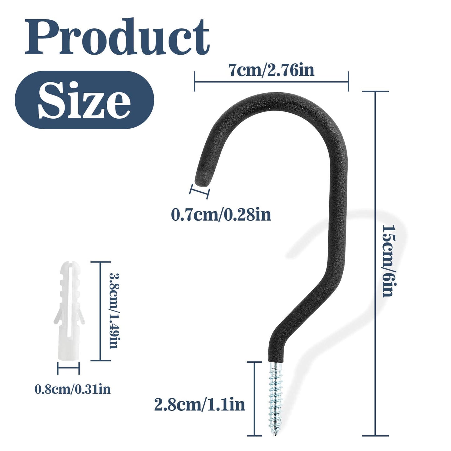 MAQIHAN 10 Heavy Duty Wall Mount Storage J Hooks - Bicycle & Ladder Hangers, Garden Yard Tools Organizer