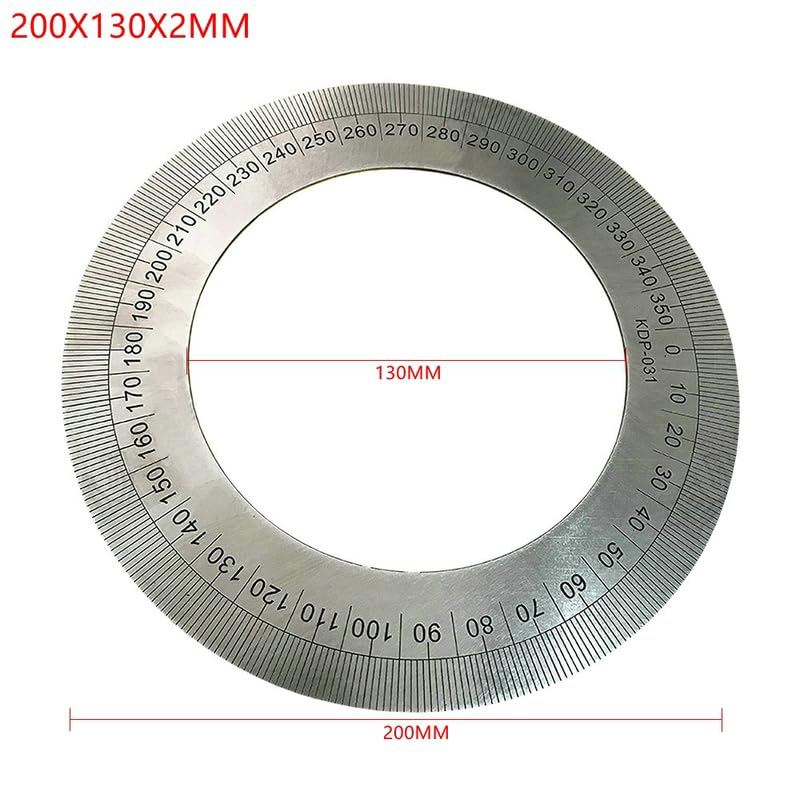 VIGAN 200X130X2MM Stainless Steel Angle Dial Disc 360° Lathe Measuring Accessory