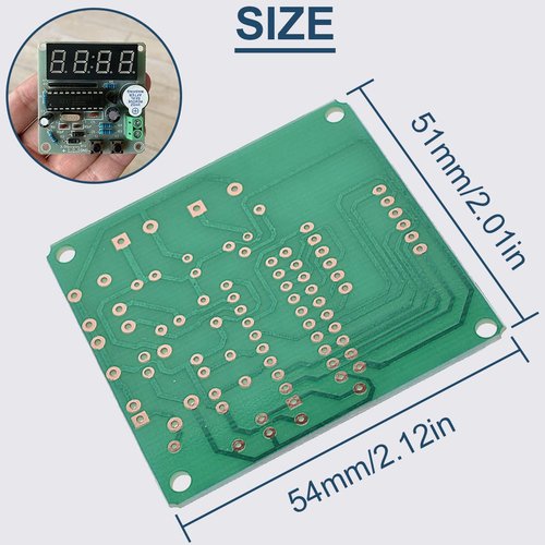DAOKAI 4 Bits Digital Electronic Clock DIY Kits MCU Digital Clock PCB Soldering Practice Board Clock Parts Components for Curriculum Practice Welding Practice