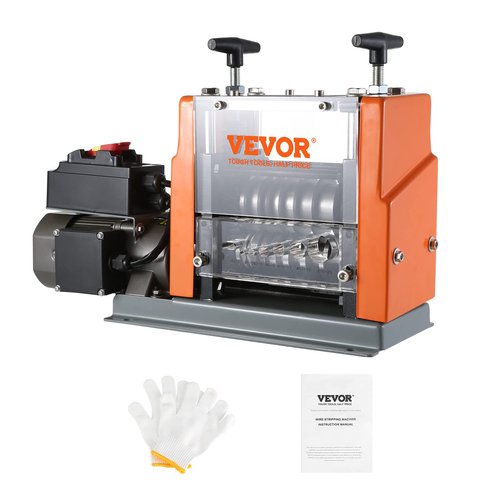 VEVOR Electric Wire Stripping Machine, 0.06''-0.98'' Automatic Wire Stripper, 60 W, Visible Stripping Depth Reference, 6 Round & 1 Flat Channels